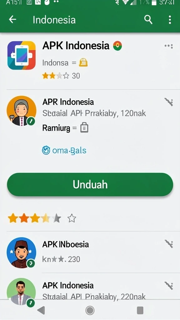 Cuplikan layar menu unduhan depoxito untuk perangkat Android